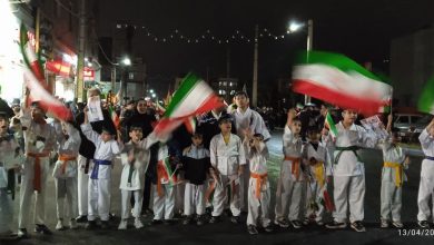 حضور جامعه کاراته در مراسم وداع با شهدای وائین