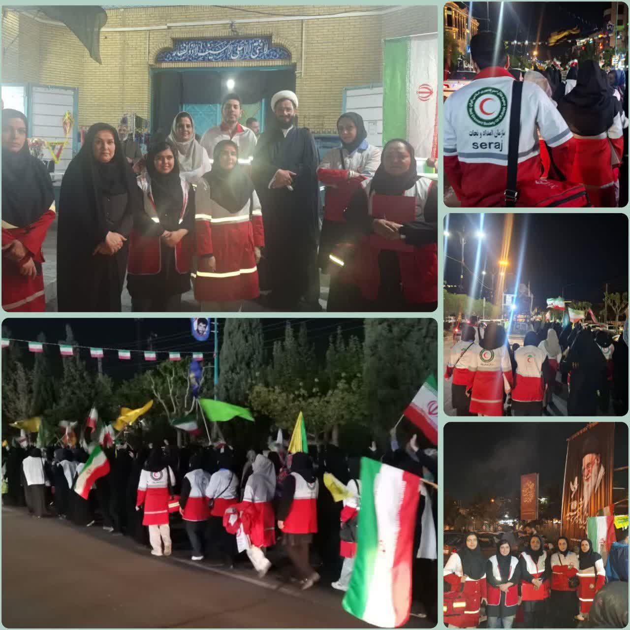 پوشش امدادی راهپیمایی و اجتماع مردمی در شهر اندیشه توسط اعضا امدادگران
