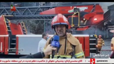 مصاحبه شبکه خبر با کاسبان و مسئولین در محل آتش سوزی پاساژ ارغوان شهراندیشه